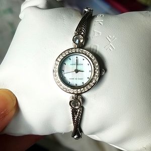 New Anne Klein silver watch swarovski crystals new in box